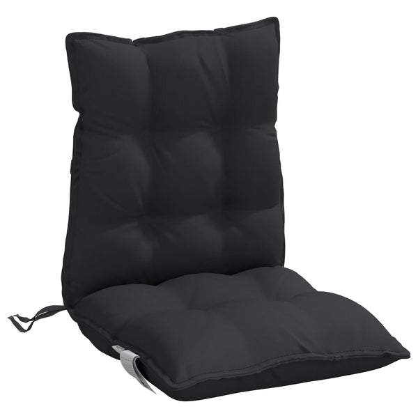 Lowback Chair Cushions 2 Pcs Black Oxford Fabric Patio Furniture Cushions & Pads