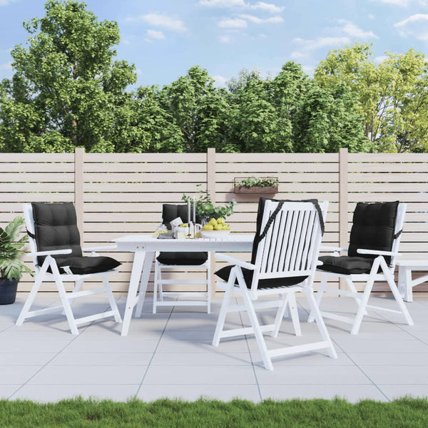 Lowback Chair Cushions 4 Pcs Black Oxford Fabric Patio Furniture Cushions & Pads