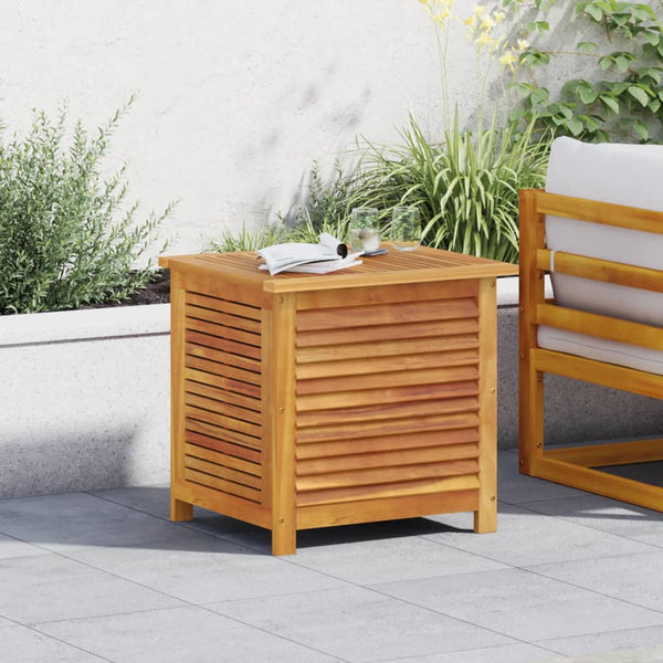 Garden Storage Box With Louver 60X50x56 Cm Solid Wood Acacia Storage Deck Boxes