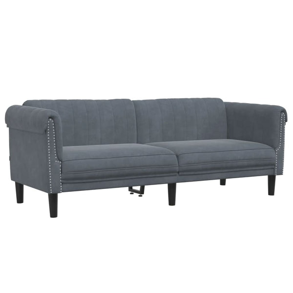 Sofa 3 Seater Dark Grey Velvet Sofas Armchairs & Couches