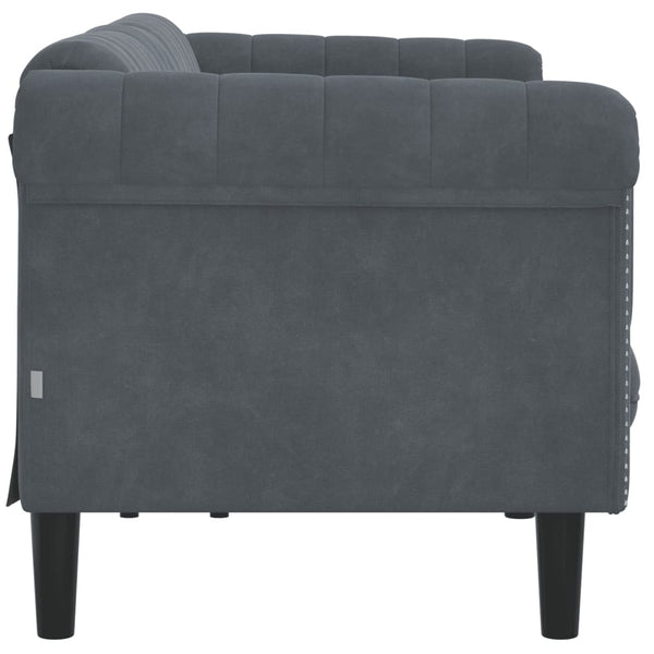 Sofa 3 Seater Dark Grey Velvet Sofas Armchairs & Couches