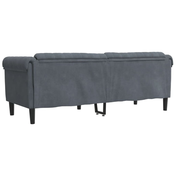 Sofa 3 Seater Dark Grey Velvet Sofas Armchairs & Couches