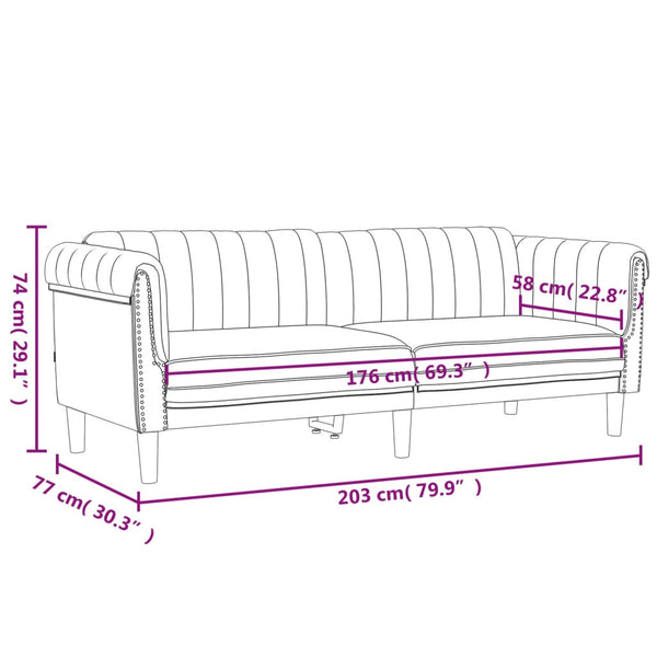 Sofa 3 Seater Dark Grey Velvet Sofas Armchairs & Couches