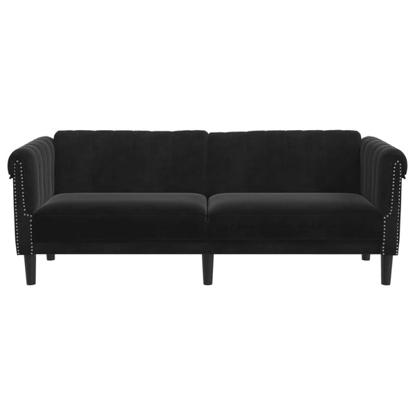 Sofa 3 Seater Black Velvet Sofas Armchairs & Couches
