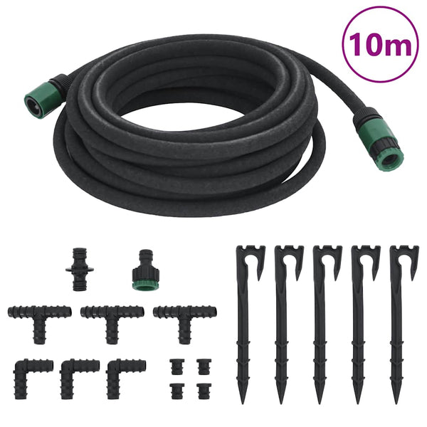 Vidaxl Garden Soaker Hose Black 0.6 Inch 10M Rubber Hoses