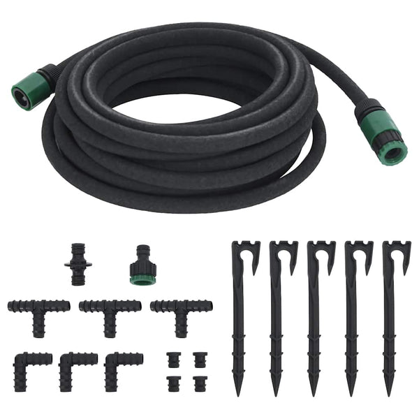 Vidaxl Garden Soaker Hose Black 0.6 Inch 10M Rubber Hoses