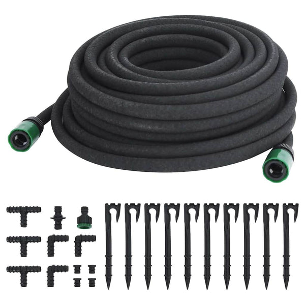 Vidaxl Garden Soaker Hose Black 0.6Inch 25M Rubber Hoses
