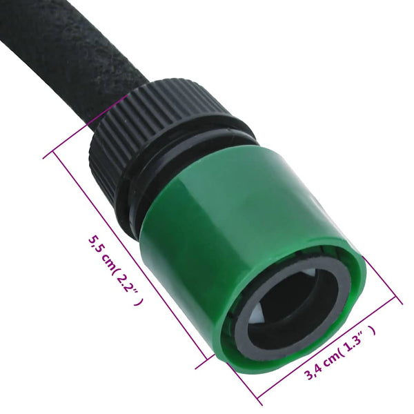 Vidaxl Garden Soaker Hose Black 0.6 Inch 50M Rubber Hoses