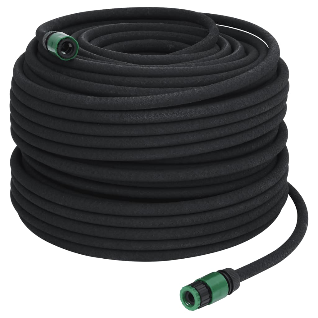 Garden Soaker Hose Black 0.6" 100 M Rubber Hoses