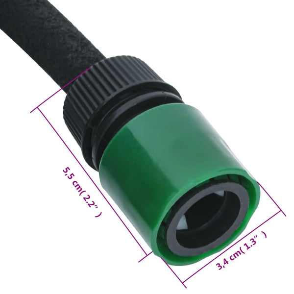 Garden Soaker Hose Black 0.6" 100 M Rubber Hoses