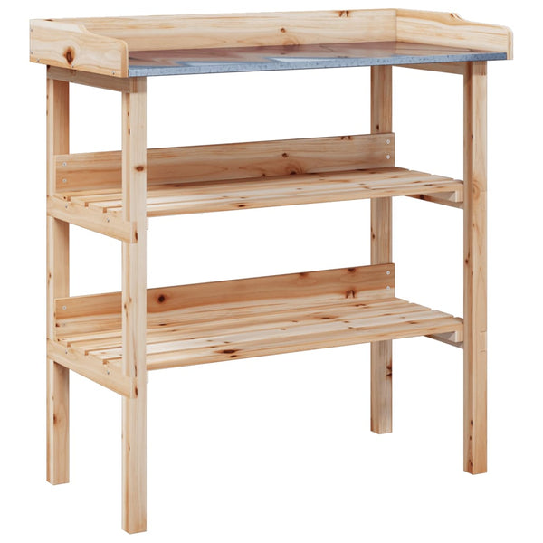 Vidaxl Plant Table With Shelves 78X38x82.5 Cm Solid Wood Fir Plant Stands