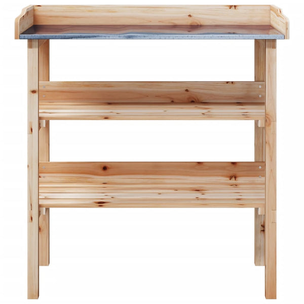 Vidaxl Plant Table With Shelves 78X38x82.5 Cm Solid Wood Fir Plant Stands