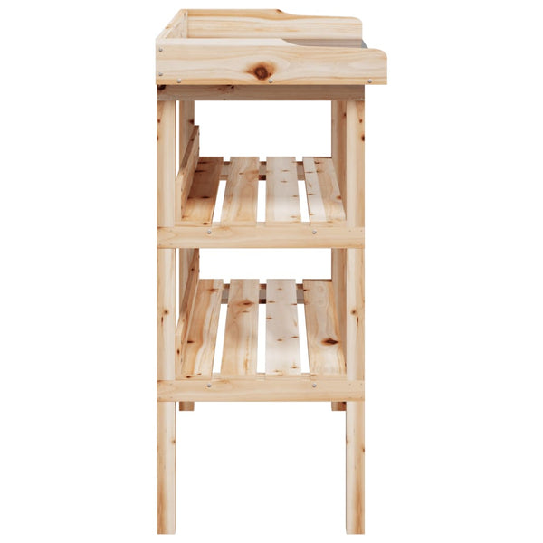 Vidaxl Plant Table With Shelves 78X38x82.5 Cm Solid Wood Fir Plant Stands