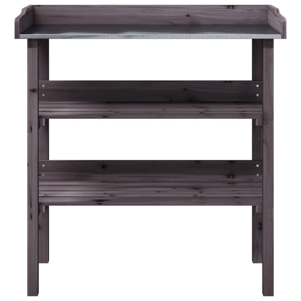 Vidaxl Plant Table With Shelves Grey 78X38x82.5 Cm Solid Wood Fir Plant Stands