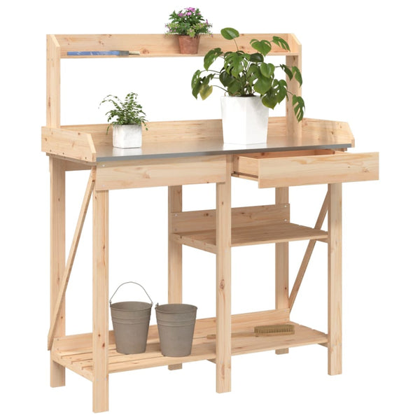 Potting Bench With Shelves Solid Wood Fir Plant Stands