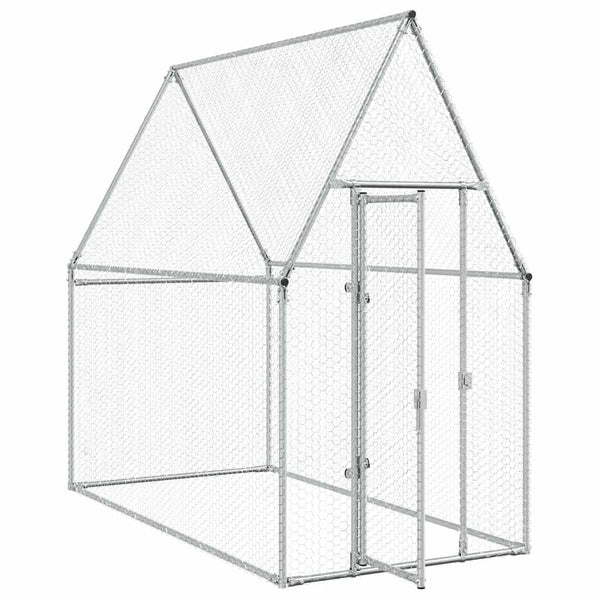 Vidaxl Chicken Cage Silver 200X100x190 Cm Galvanised Steel Poultry Cages