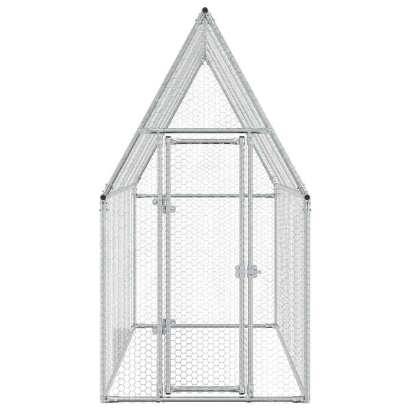 Vidaxl Chicken Cage Silver 200X100x190 Cm Galvanised Steel Poultry Cages
