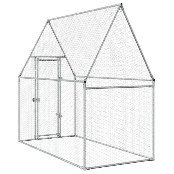 Vidaxl Chicken Cage Silver 200X100x190 Cm Galvanised Steel Poultry Cages