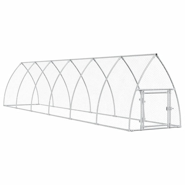 Vidaxl Chicken Cage Silver 400X105x91 Cm Galvanised Steel Small Animal Cages & Hutches