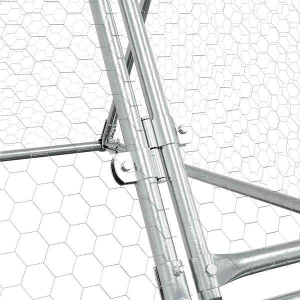 Vidaxl Chicken Cage Silver 200X105x91 Cm Galvanised Steel Small Animal Cages & Hutches