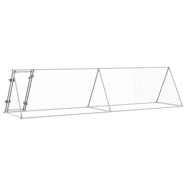 Vidaxl Chicken Cage Silver 400X105x91 Cm Galvanised Steel Small Animal Cages & Hutches