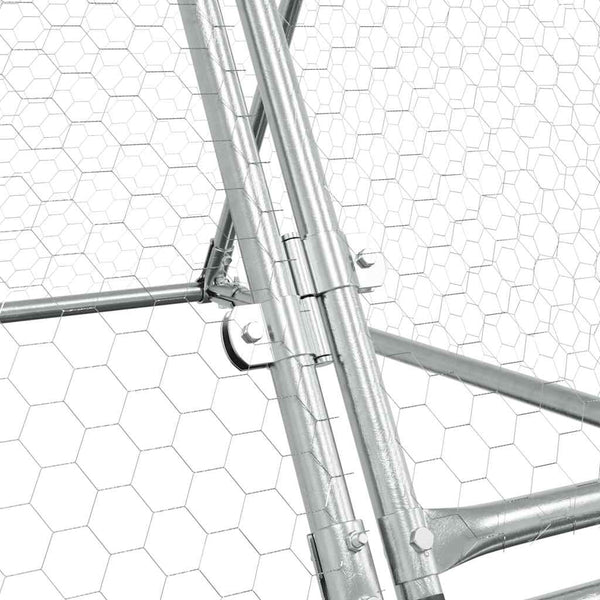 Vidaxl Chicken Cage Silver 400X105x91 Cm Galvanised Steel Small Animal Cages & Hutches