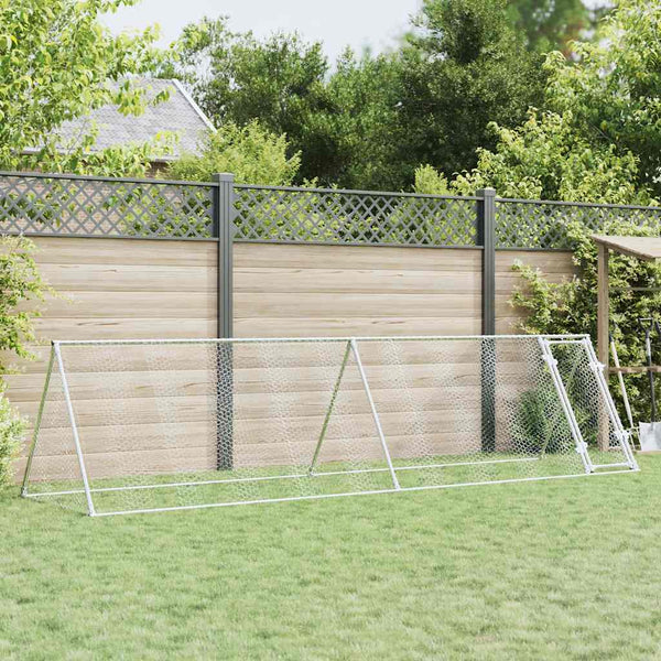Vidaxl Chicken Cage Silver 400X105x91 Cm Galvanised Steel Small Animal Cages & Hutches