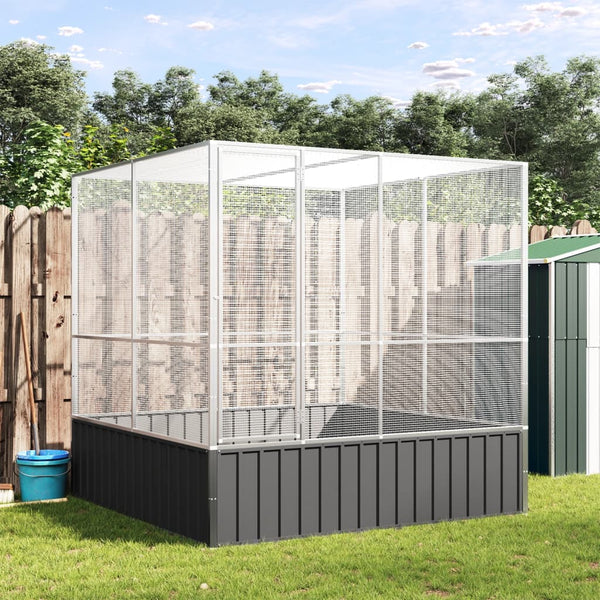 Aviary Silver 211X207x212 Cm Steel Bird Cages