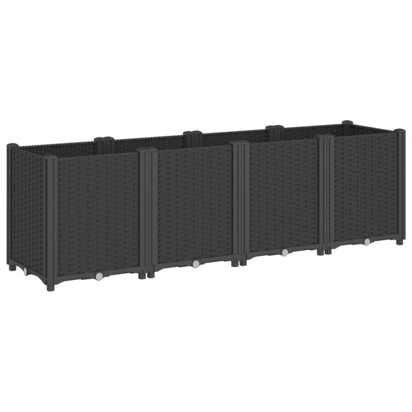 Vidaxl Garden Planter Black 160X40x53 Cm Pp Planters & Vases