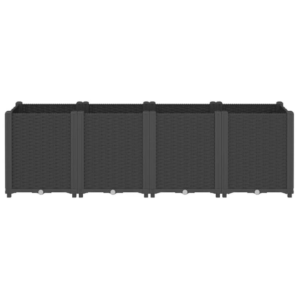 Vidaxl Garden Planter Black 160X40x53 Cm Pp Planters & Vases