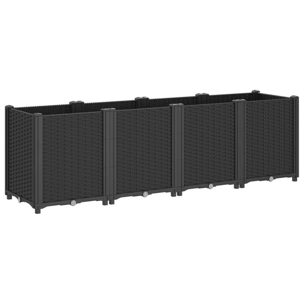 Vidaxl Garden Planter Black 160X40x53 Cm Pp Planters & Vases