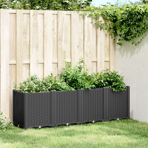 Vidaxl Garden Planter Black 160X40x53 Cm Pp Planters & Vases
