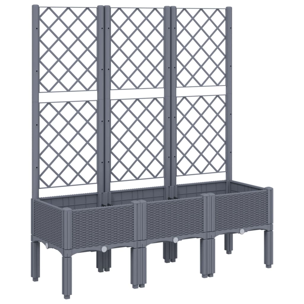 Garden Planter With Trellis Blue Grey 120X40x142 Cm Pp Baskets Pots Window Boxes