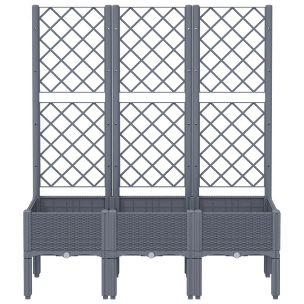 Garden Planter With Trellis Blue Grey 120X40x142 Cm Pp Baskets Pots Window Boxes