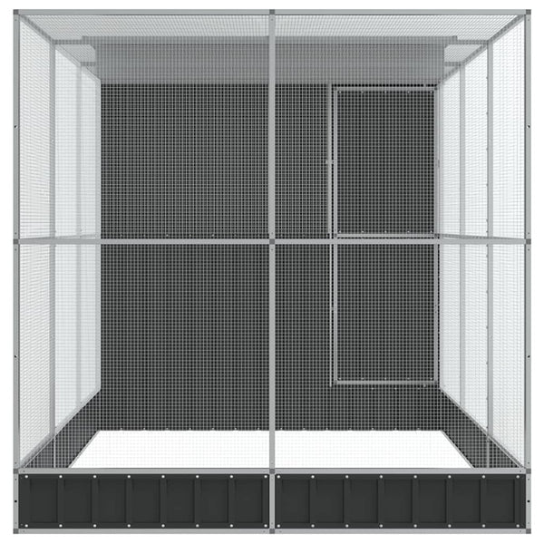 Vidaxl Aviary With Extension Silver 416X203x216 Cm Steel Bird Cages