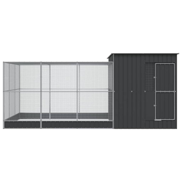 Vidaxl Aviary With Extension Silver 497X303x216 Cm Steel Bird Cages