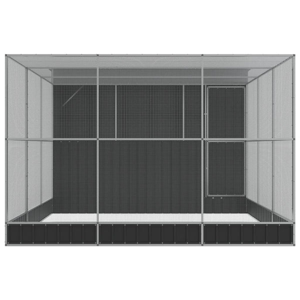 Vidaxl Aviary With Extension Silver 497X303x216 Cm Steel Bird Cages