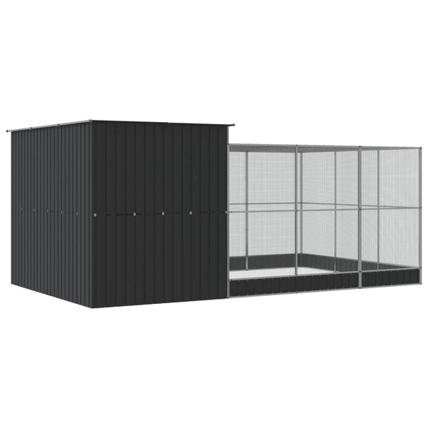 Vidaxl Aviary With Extension Silver 497X303x216 Cm Steel Bird Cages