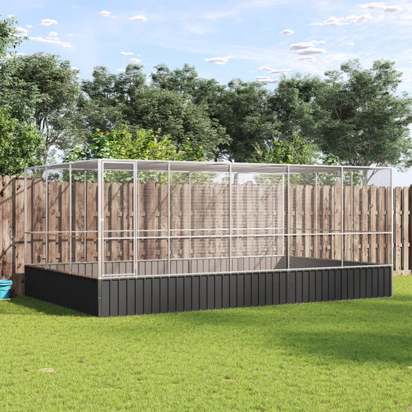 Aviary With Extension Silver 518X307x212 Cm Steel Bird Cages