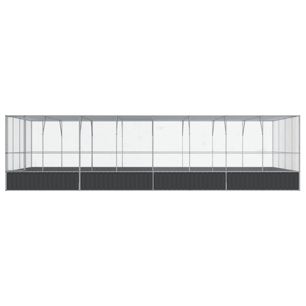 Vidaxl Aviary With Extension Silver 832X414x212 Cm Steel Bird Cages