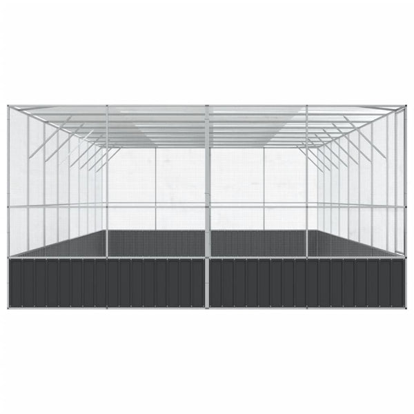Vidaxl Aviary With Extension Silver 832X414x212 Cm Steel Bird Cages
