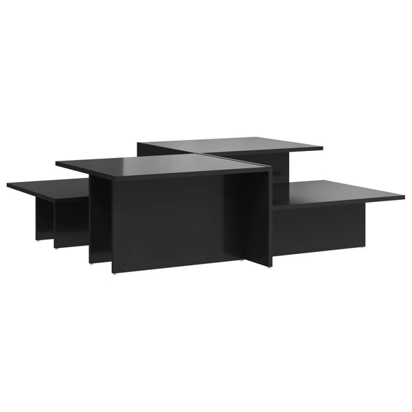 Coffee Tables 2 Pcs High Gloss Black Engineered Wood