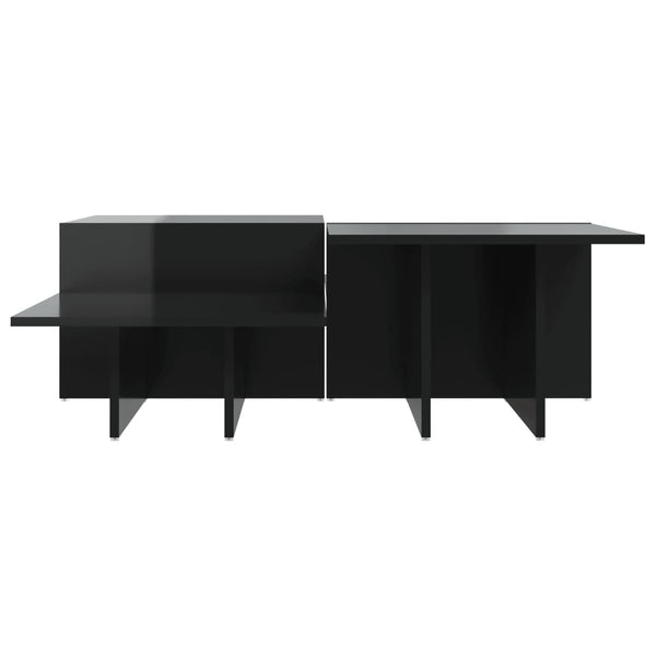 Coffee Tables 2 Pcs High Gloss Black Engineered Wood