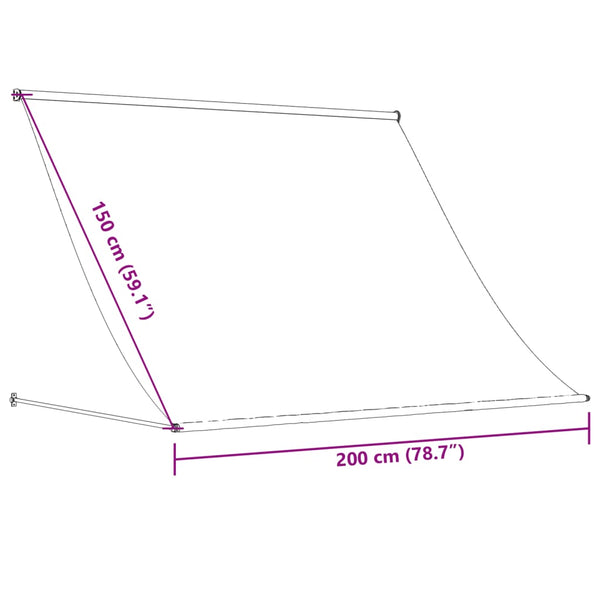 Retractable Awning Anthracite 200X150 Cm Fabric And Steel Awning & Canopy Parts
