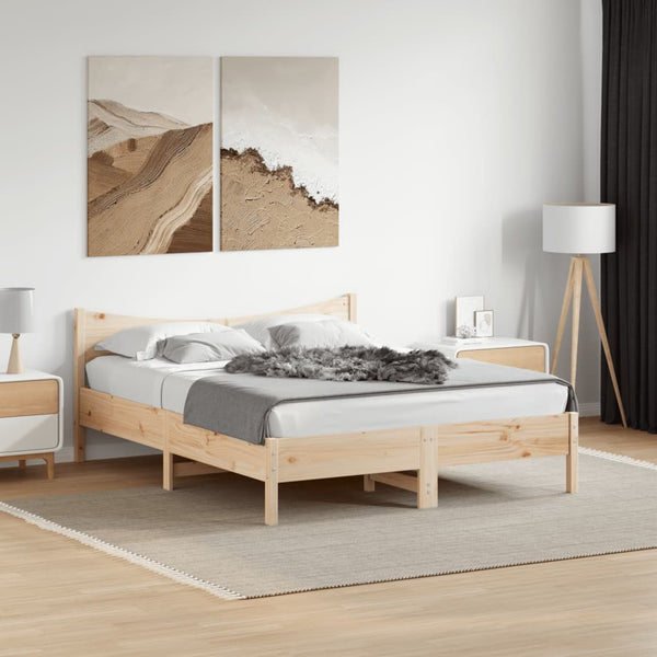Vidaxl Bed Frame Without Mattress 150X200 Cm Solid Wood Pine Double Bed Frames