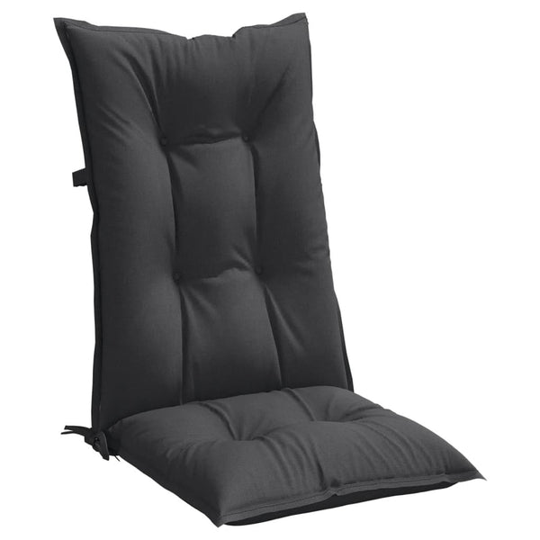 Highback Chair Cushions 6 Pcs Melange Anthracite 120X50x7 Cm Fabric Patio Furniture Cushions & Pads