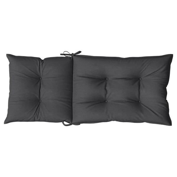 Highback Chair Cushions 6 Pcs Melange Anthracite 120X50x7 Cm Fabric Patio Furniture Cushions & Pads