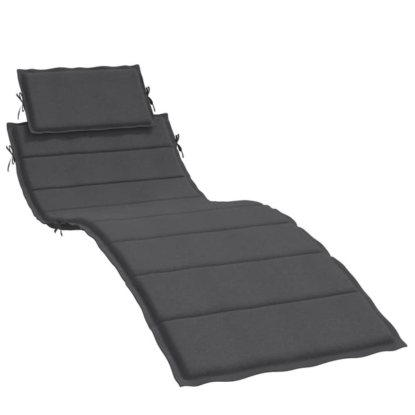 Vidaxl Sun Lounger Cushion Melange Anthracite 186X58x3 Cm Fabric Patio Furniture Cushions & Pads