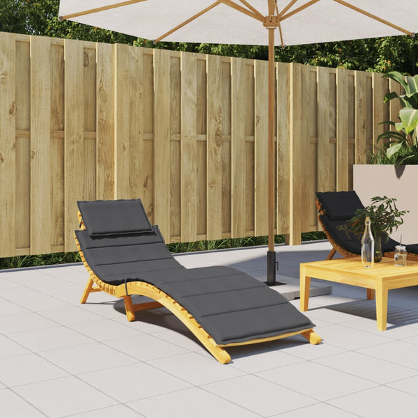 Vidaxl Sun Lounger Cushion Melange Anthracite 186X58x3 Cm Fabric Patio Furniture Cushions & Pads