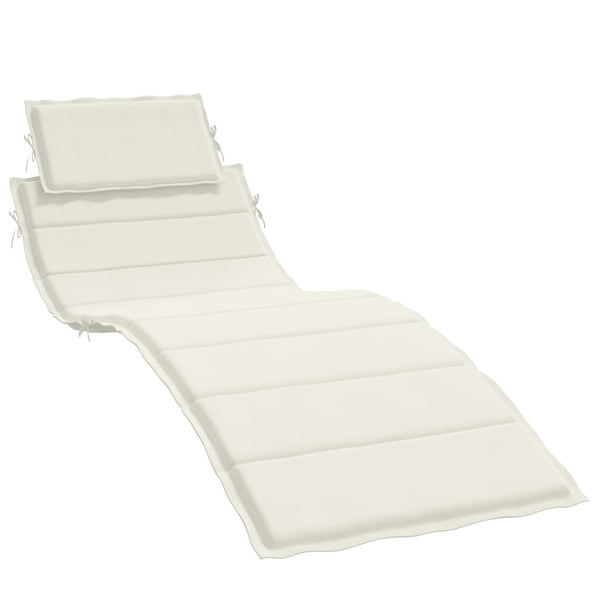 Vidaxl Sun Lounger Cushion Melange Cream 186X58x3 Cm Fabric Patio Furniture Cushions & Pads